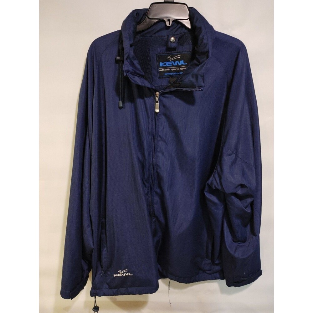 Kewl Full-Zip Blue Lined Lightweight Jacket Windbreaker Hooded Men's Size XL
